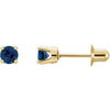 14K Yellow Natural Blue Sapphire Earrings Siddiqui Jewelers