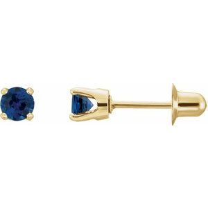 14K Yellow Natural Blue Sapphire Earrings Siddiqui Jewelers