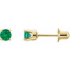 14K Yellow Natural Emerald Earrings Siddiqui Jewelers
