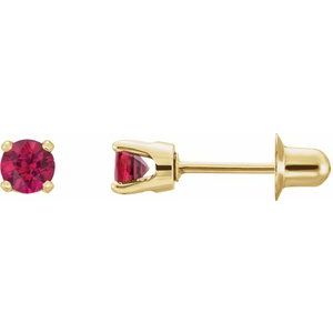 14K Yellow Natural Ruby Earrings Siddiqui Jewelers