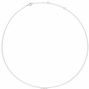 14K White 1/4 CT Lab-Grown Diamond 16-18" Necklace Siddiqui Jewelers
