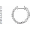 14K White 3/4 CTW Natural Diamond Inside-Outside Hinged 17.2 mm Hoop Earrings Siddiqui Jewelers