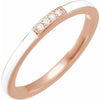 14K Rose .03 CTW Natural Diamond & White Enamel Stackable Ring Siddiqui Jewelers