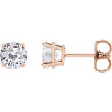 14K Rose 5.5 mm Stuller Lab-Grown Moissanite Stud Earrings Siddiqui Jewelers