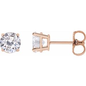 14K Rose 5.5 mm Stuller Lab-Grown Moissanite Stud Earrings Siddiqui Jewelers