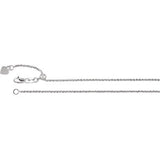 14K White 1.4 mm Adjustable Fashion 22" Chain - Siddiqui Jewelers