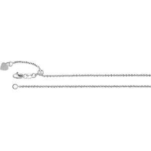 14K White 1.4 mm Adjustable Fashion 22" Chain - Siddiqui Jewelers