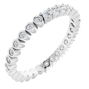 14K White 1/2 CTW Natural Diamond Reversible Eternity Band Size 6.5 Siddiqui Jewelers