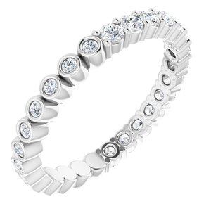 14K White 1/2 CTW Natural Diamond Reversible Eternity Band Size 5 Siddiqui Jewelers