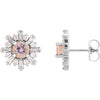 14K White Morganite & 3/4 CTW Diamond Earrings - Siddiqui Jewelers