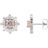 14K White Morganite & 3/4 CTW Diamond Earrings - Siddiqui Jewelers