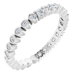 Platinum 1/2 CTW Natural Diamond Reversible Eternity Band Size 5.5 Siddiqui Jewelers