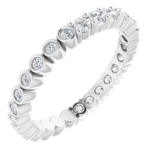 14K White 1/2 CTW Natural Diamond Reversible Eternity Band Size 4.5 Siddiqui Jewelers