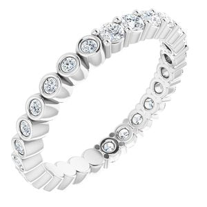 Platinum 1/2 CTW Natural Diamond Reversible Eternity Band Size 4 Siddiqui Jewelers