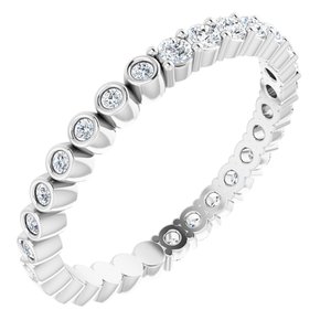 14K White 1/2 CTW Natural Diamond Reversible Eternity Band Size 7.5 Siddiqui Jewelers