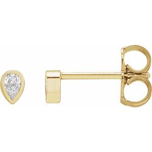 14K Yellow 1/10 CTW Diamond Micro Bezel-Set Earrings-Siddiqui Jewelers