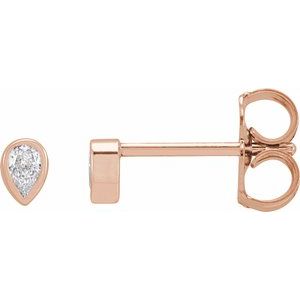 14K Rose 1/10 CTW Diamond Micro Bezel-Set Earrings-Siddiqui Jewelers