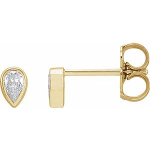 14K Yellow 1/10 CT Diamond Micro Bezel-Set Single Earring-Siddiqui Jewelers