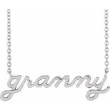 Sterling Silver Lowercase Script Granny 18" Necklace Siddiqui Jewelers