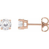 14K Rose 5 mm Stuller Lab-Grown Moissanite Stud Earrings Siddiqui Jewelers