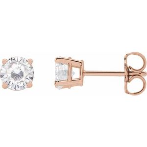 14K Rose 5 mm Stuller Lab-Grown Moissanite Stud Earrings Siddiqui Jewelers