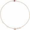 14K Rose Natural Pink Tourmaline Bezel-Set Solitaire 6 1/2-7 1/2" Bracelet Siddiqui Jewelers