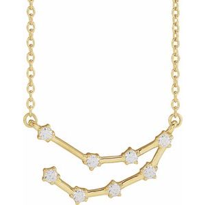 14K Yellow 1/6 CTW Natural Diamond Capricorn 16-18" Necklace Siddiqui Jewelers
