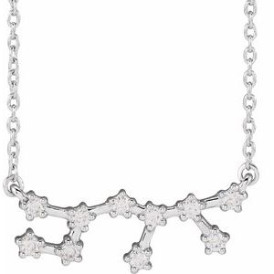 14K White 1/5 CTW Natural Diamond Sagittarius 16-18" Necklace Siddiqui Jewelers