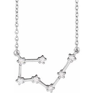 14K White 1/6 CTW Natural Diamond Taurus 16-18" Necklace Siddiqui Jewelers