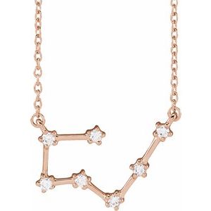 14K Rose 1/6 CTW Natural Diamond Taurus 16-18" Necklace Siddiqui Jewelers