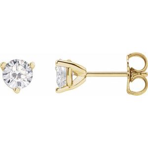 14K Yellow 4.5 mm Round Stuller Lab-Grown Moissanite‚Ñ¢ Earrings Siddiqui Jewelers