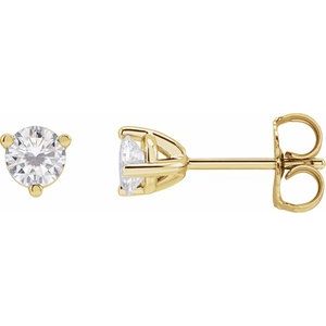 18K Yellow 3.4 mm Round Stuller Lab-Grown Moissanite‚Ñ¢ Earrings Siddiqui Jewelers