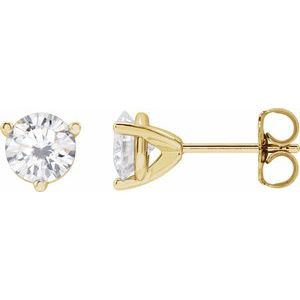 14K Yellow 5.5 mm Round Stuller Lab-Grown Moissanite‚Ñ¢ Earrings Siddiqui Jewelers