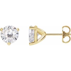 14K Yellow 6.5 mm Round Stuller Lab-Grown Moissanite‚Ñ¢ Earrings Siddiqui Jewelers