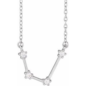 14K White 1/10 CTW Natural Diamond Aquarius 16-18" Necklace Siddiqui Jewelers