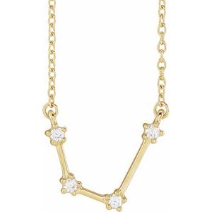 14K Yellow 1/10 CTW Natural Diamond Aquarius 16-18" Necklace Siddiqui Jewelers