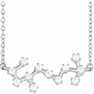 14K White 1/4 CTW Natural Diamond Scorpio 16-18" Necklace Siddiqui Jewelers