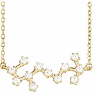 14K Yellow 1/4 CTW Natural Diamond Scorpio 16-18" Necklace Siddiqui Jewelers