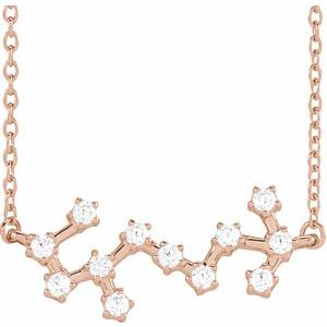 14K Rose 1/4 CTW Natural Diamond Scorpio 16-18" Necklace Siddiqui Jewelers