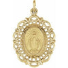 14K Yellow 25x18 mm Oval Filigree Miraculous Medal - Siddiqui Jewelers