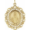 14K Yellow 32x23 mm Oval Filigree Miraculous Medal - Siddiqui Jewelers