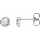 Sterling Silver 1/3 CTW Rose-Cut Natural Diamond Bezel-Set Earrings Siddiqui Jewelers