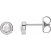 Platinum 1/3 CTW Rose-Cut Natural Diamond Bezel-Set Earrings Siddiqui Jewelers