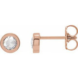 14K Rose 1/3 CTW Rose-Cut Natural Diamond Bezel-Set Earrings Siddiqui Jewelers