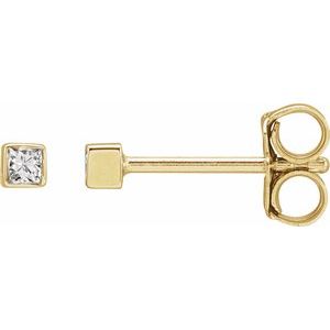 14K Yellow .05 CTW Natural Diamond Bezel-Set Earrings Siddiqui Jewelers