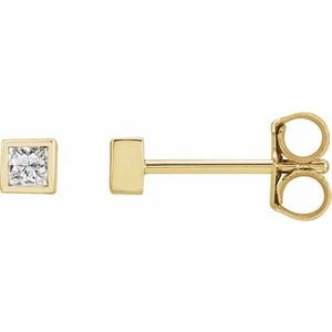 14K Yellow 1/6 CTW Natural Diamond Bezel-Set Earrings Siddiqui Jewelers