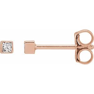 14K Rose .05 CTW Natural Diamond Bezel-Set Earrings Siddiqui Jewelers