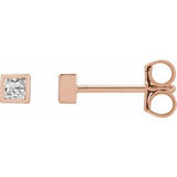 14K Rose 1/6 CTW Natural Diamond Bezel-Set Earrings Siddiqui Jewelers