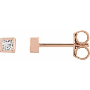 14K Rose 1/6 CTW Natural Diamond Bezel-Set Earrings Siddiqui Jewelers