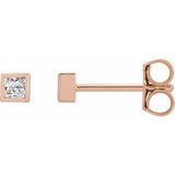 14K Rose 1/10 CTW Natural Diamond Bezel-Set Earrings Siddiqui Jewelers